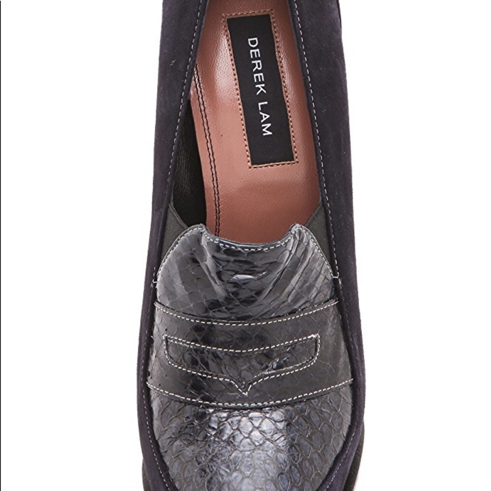 NWB Derek Lam Delana Navy Loafer Pumps Sz 6.5 - Picture 5 of 7